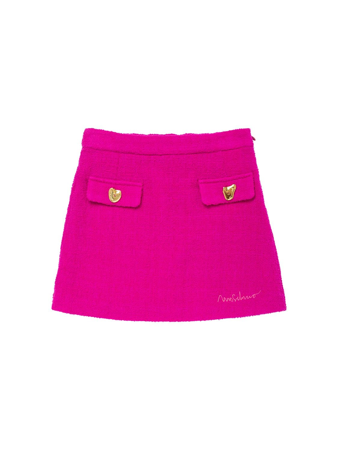 Image of Bouclé Skirt W/embroidered Logo
