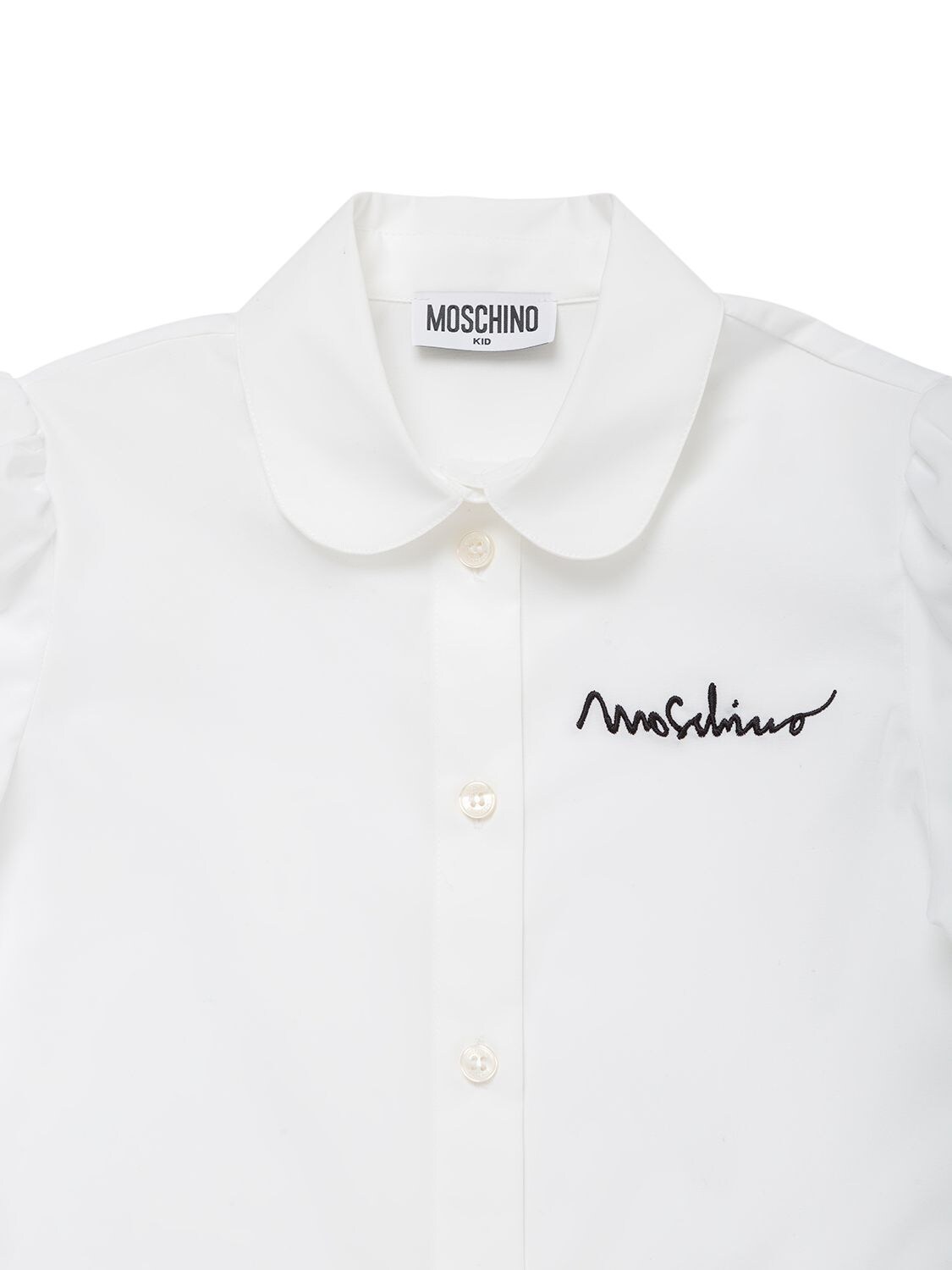 Shop Moschino Cotton Blend Shirt & Dress In Black,white