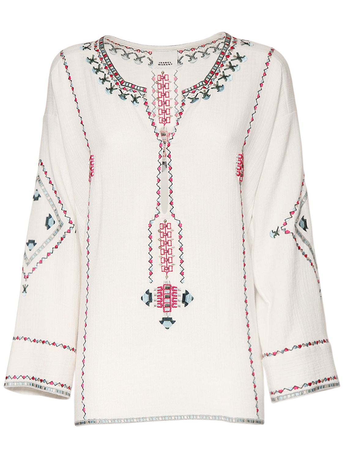 Image of Clarisa Embroidered Cotton Top