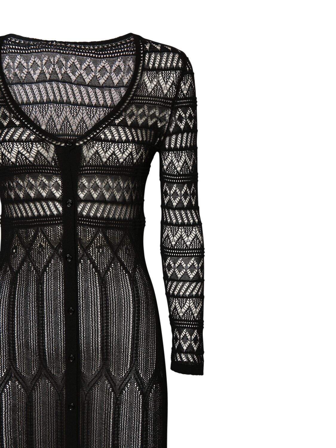 Shop Isabel Marant Atedy Cotton Crochet Long Dress In Black