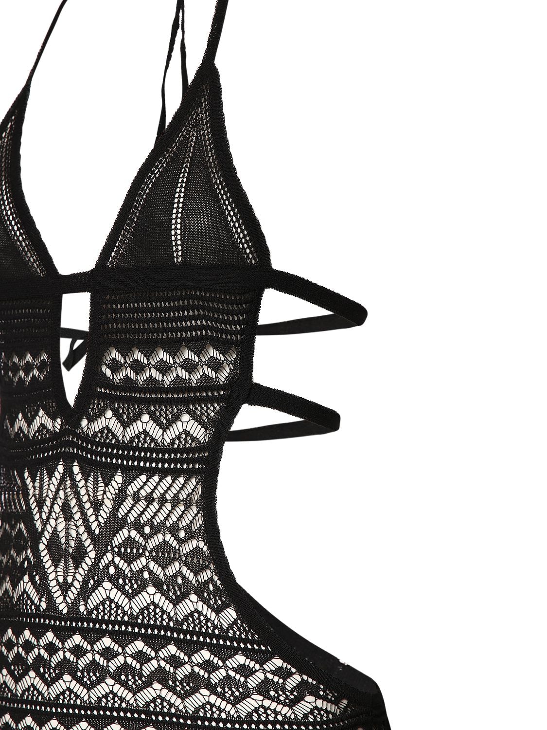 Shop Isabel Marant Adema Cotton Crochet Bodysuit In Black