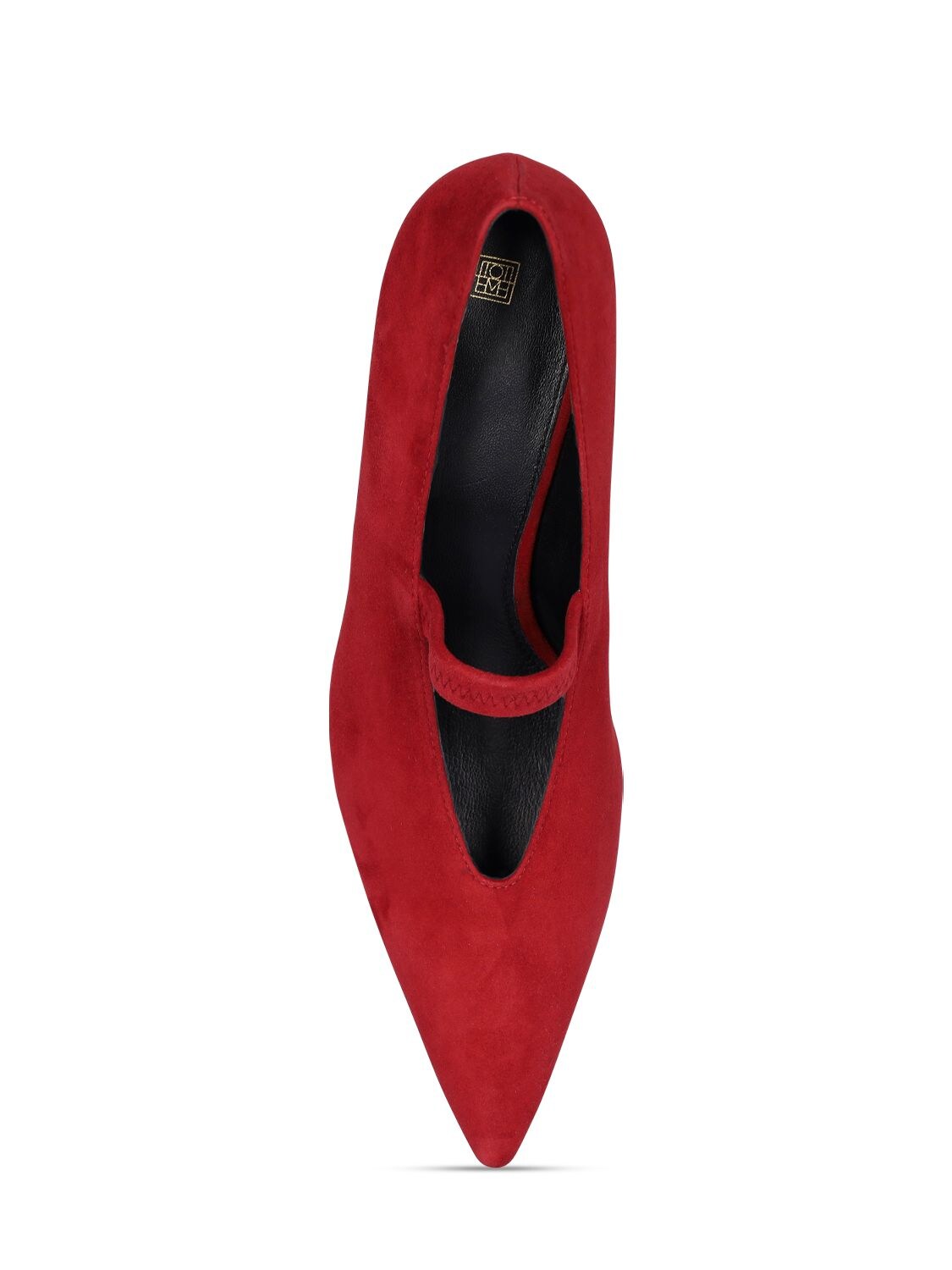 Shop Totême 55mm Suede Mary Jane Pumps In Red