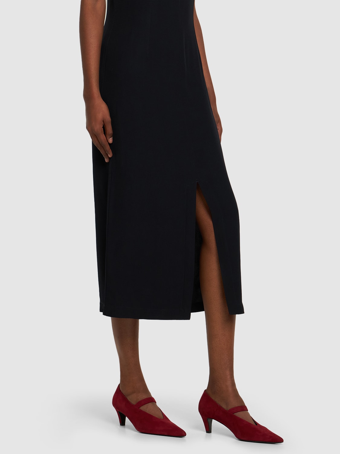 Shop Totême 55mm Suede Mary Jane Pumps In Red