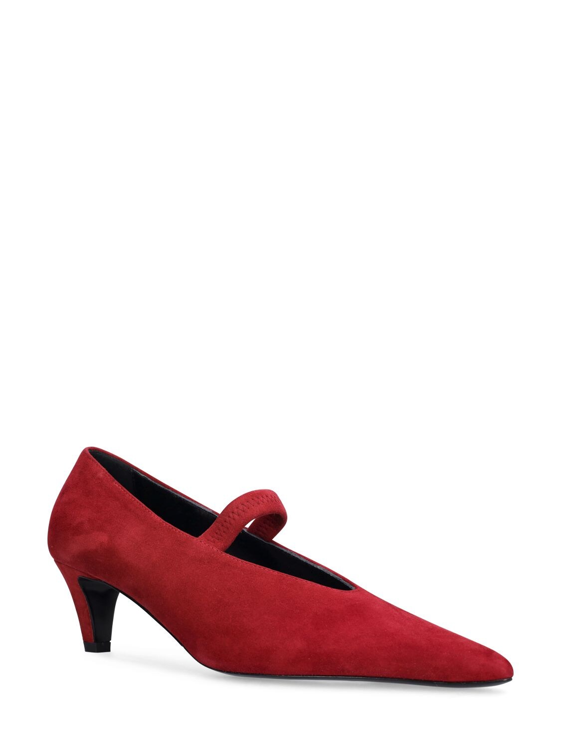 Shop Totême 55mm Suede Mary Jane Pumps In Red