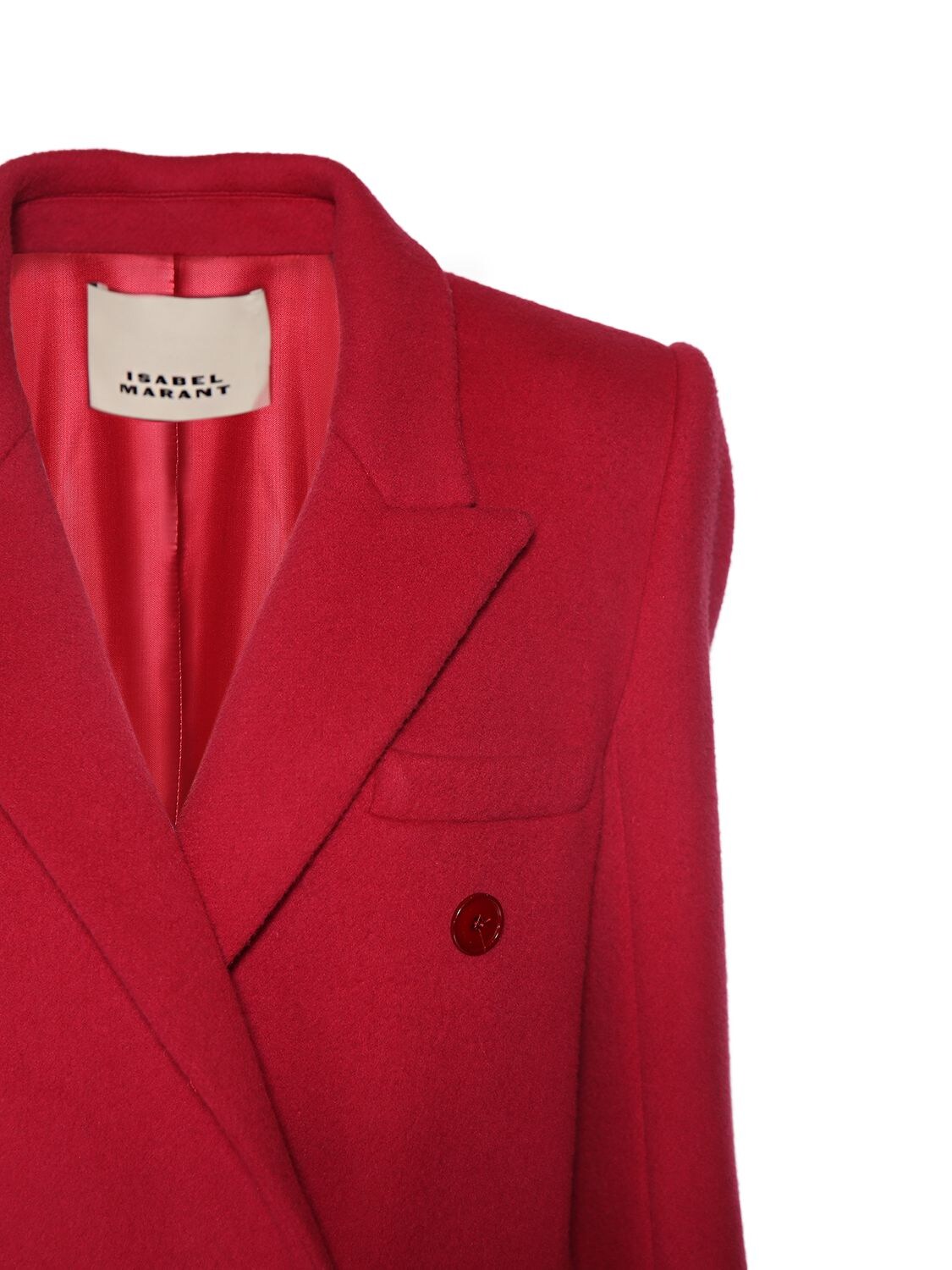 Shop Isabel Marant Enarryli Double Breasted Wool Blazer In Red