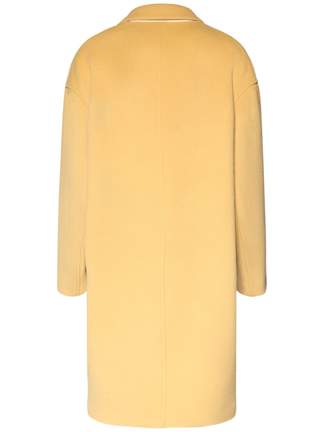 Shop Isabel Marant Efegozi Double Breasted Wool Blazer In Yellow