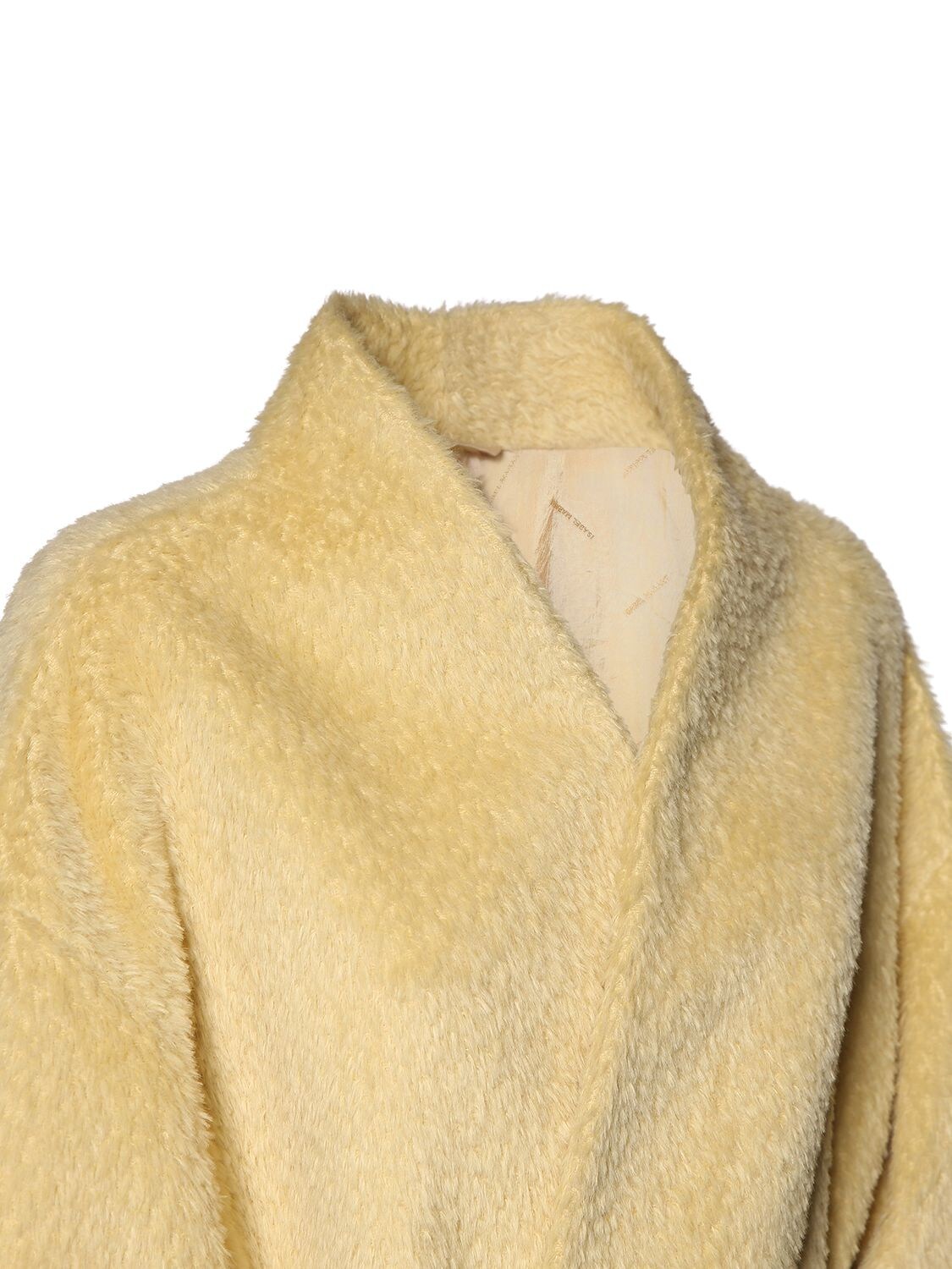 Shop Isabel Marant Caliste Self-tie Alpaca Blend Long Coat In Light Yellow