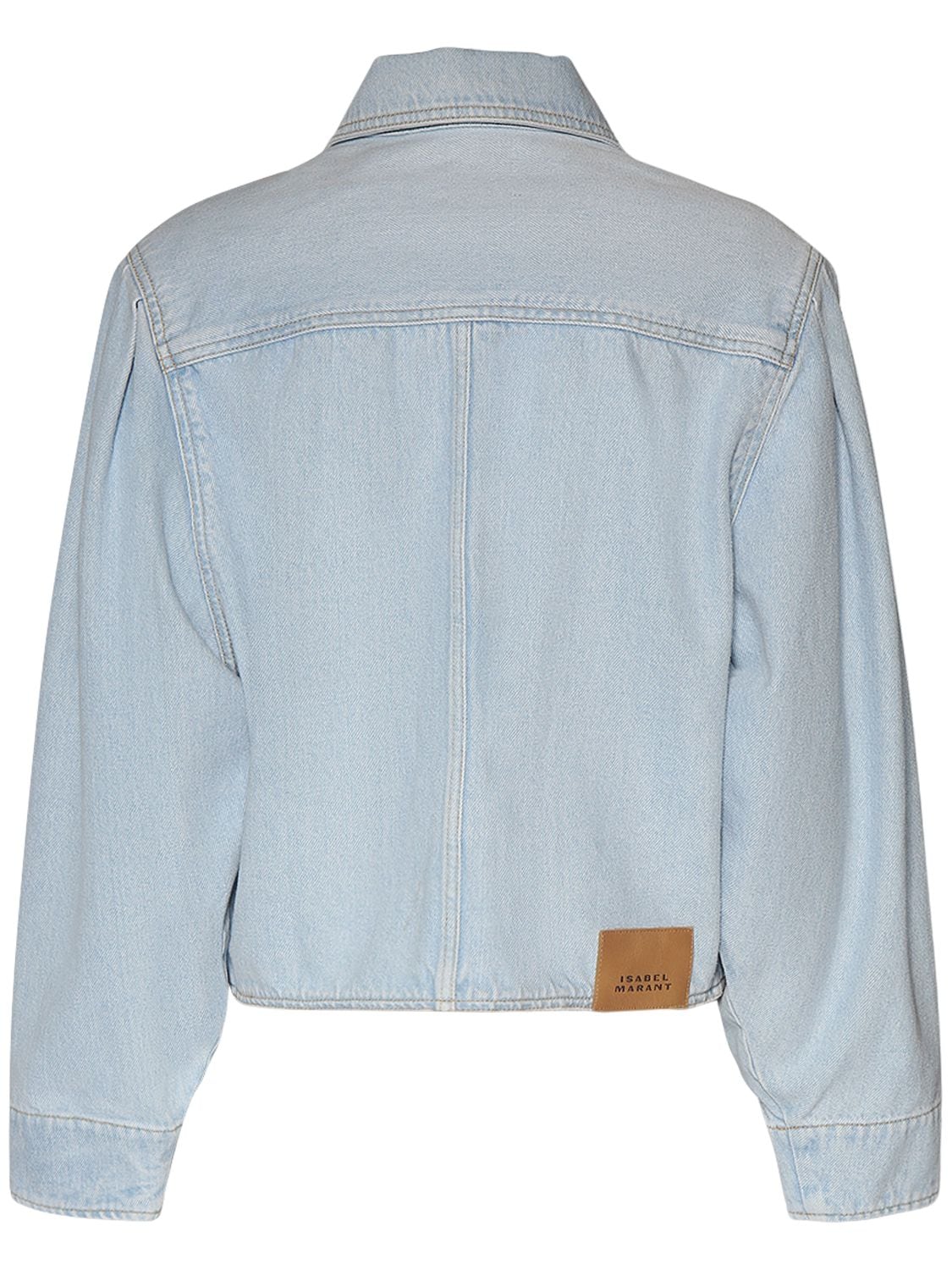 Shop Isabel Marant Valette Buttoned Cotton Jacket In Light Blue