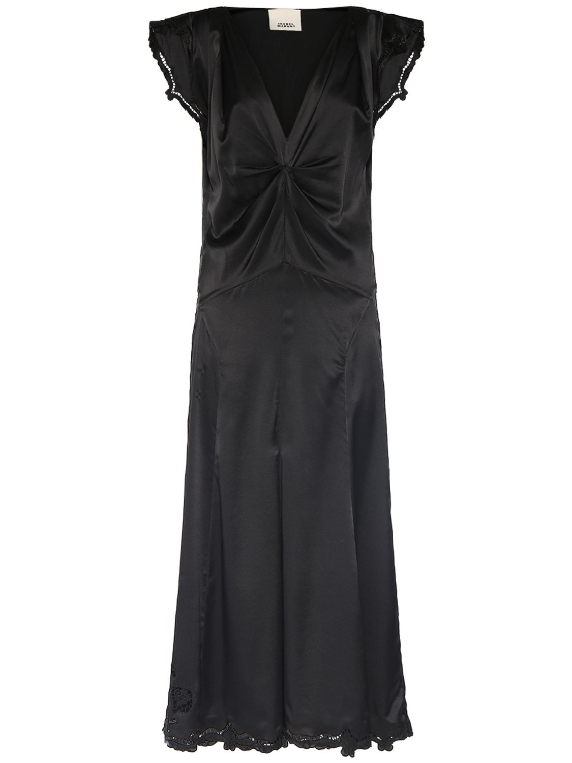 Shop Isabel Marant Jordina Sleeveless Silk Maxi Dress In Black
