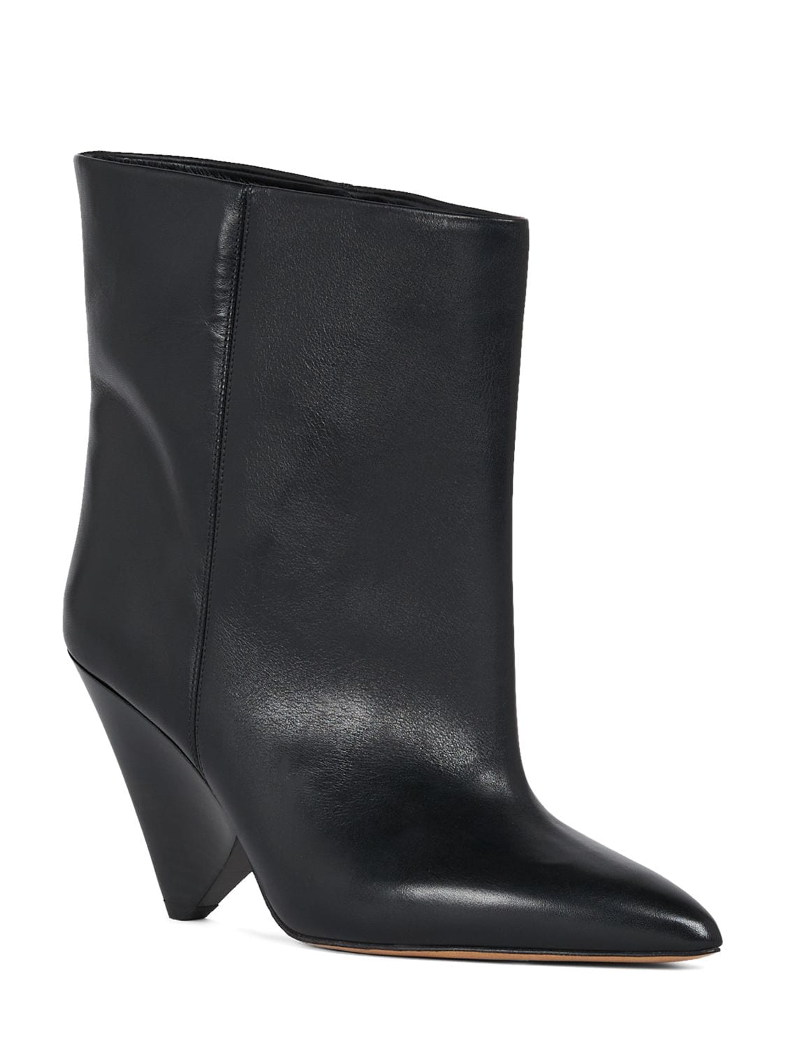 Shop Isabel Marant 90mm Miyako Leather Ankle Boots In Black