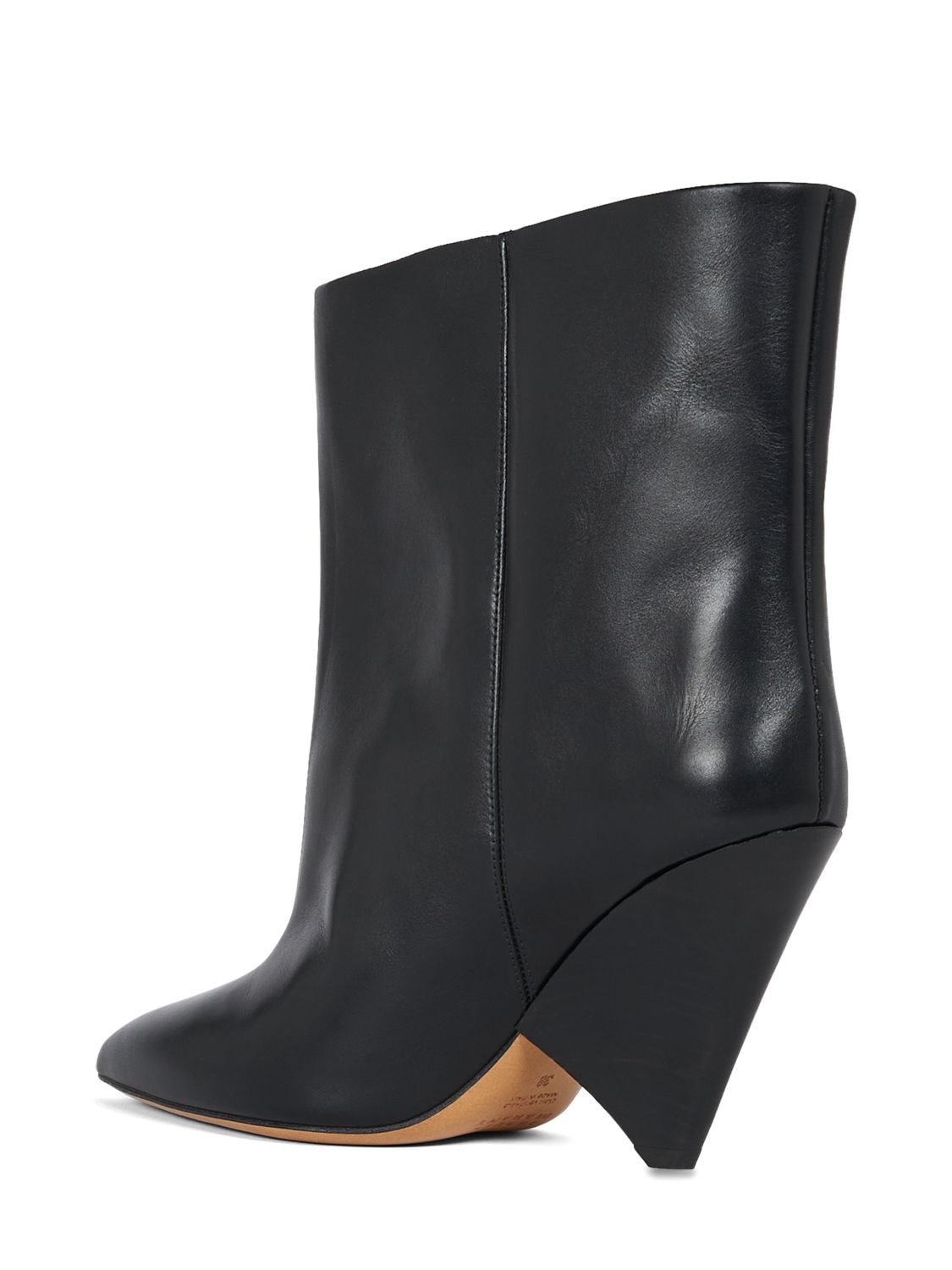Shop Isabel Marant 90mm Miyako Leather Ankle Boots In Black