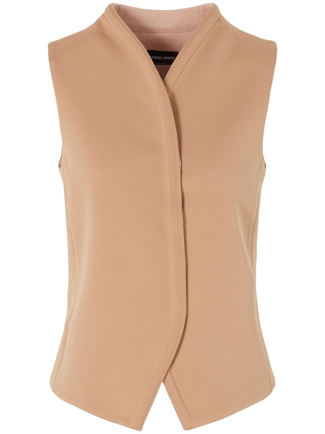 Giorgio Armani Silk Crepe Vest In Light Brown