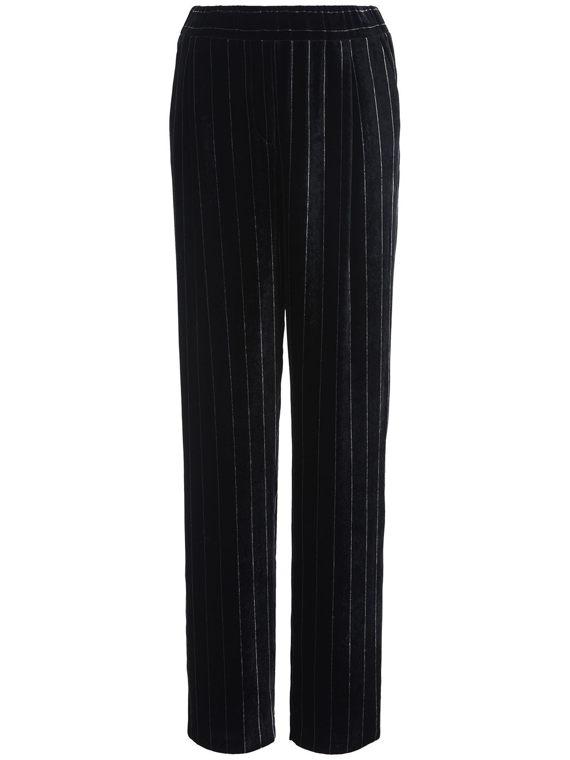 Image of Pinstripe Velvet Straight Pants