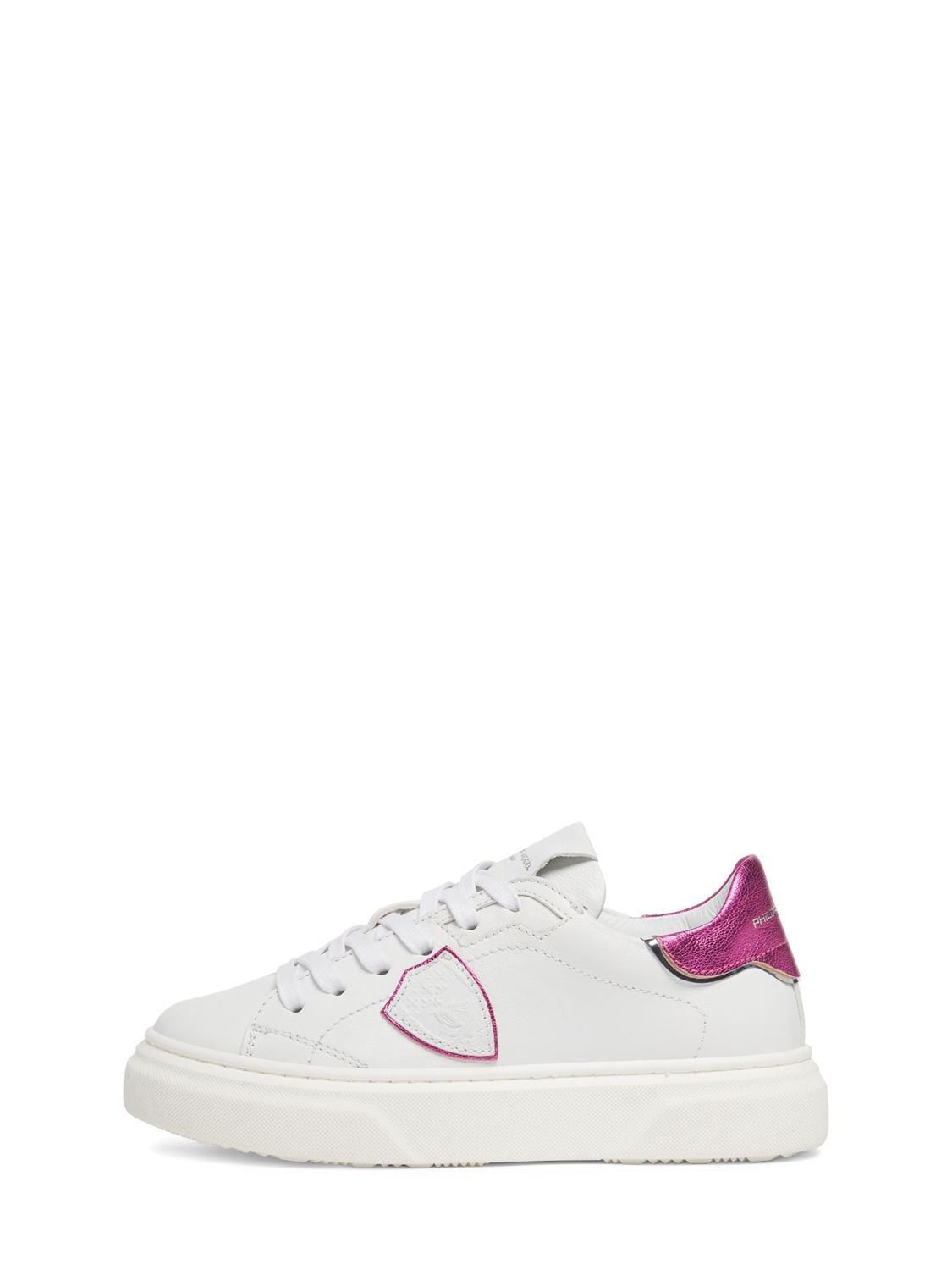 PHILIPPE MODEL TEMPLE LEATHER LACE-UP SNEAKERS