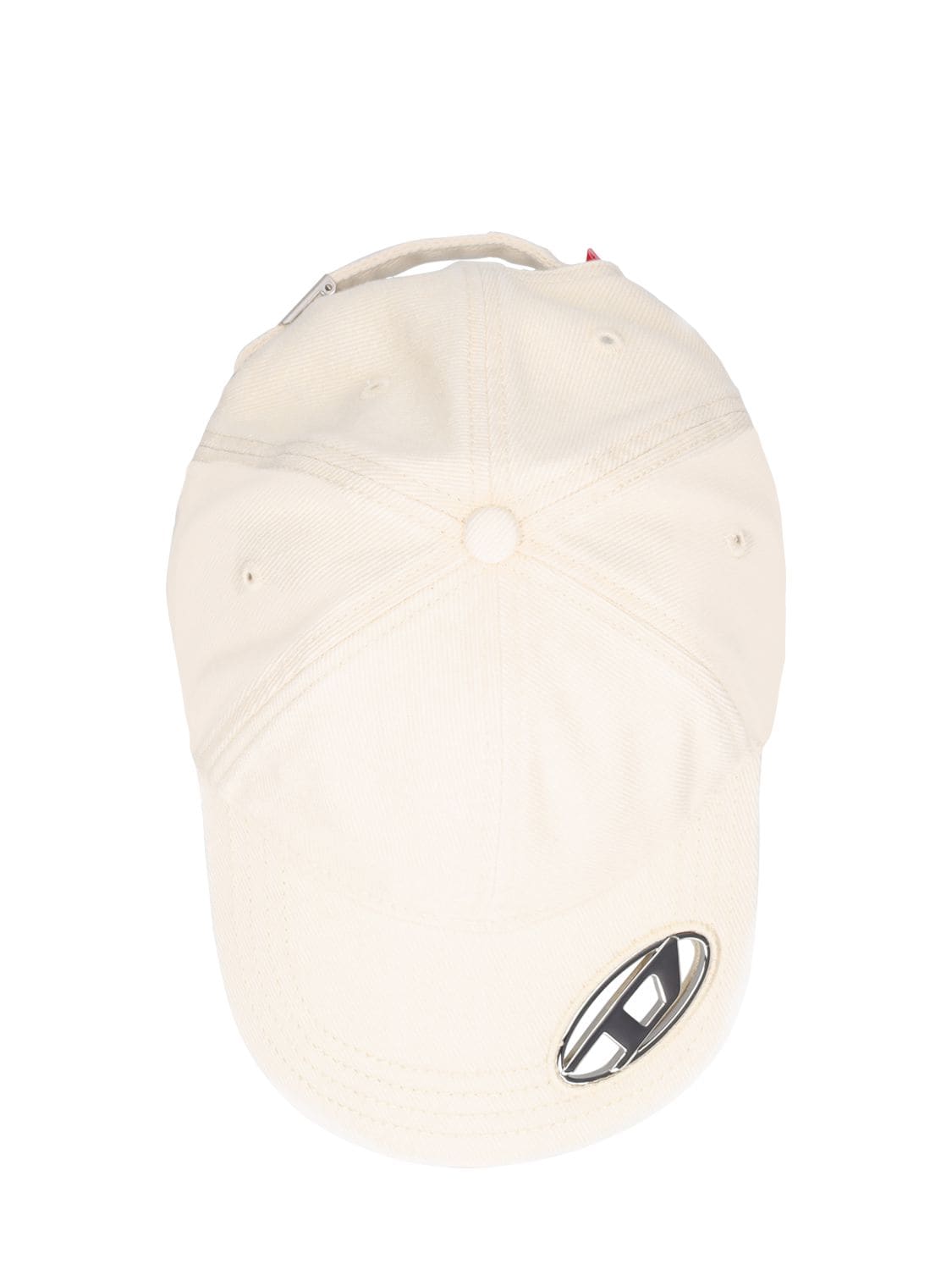 Diesel Baseball Cap With Oval D Plaque In White