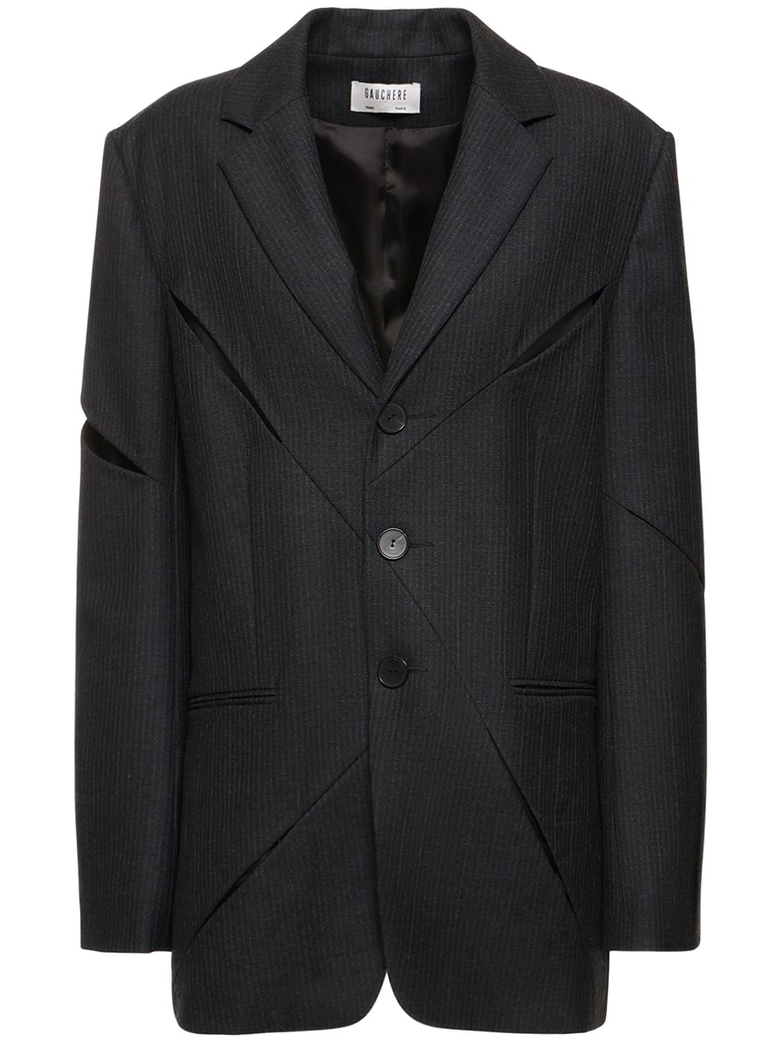 Gauchère Single Breast Pinstripe Wool Jacket In Grey