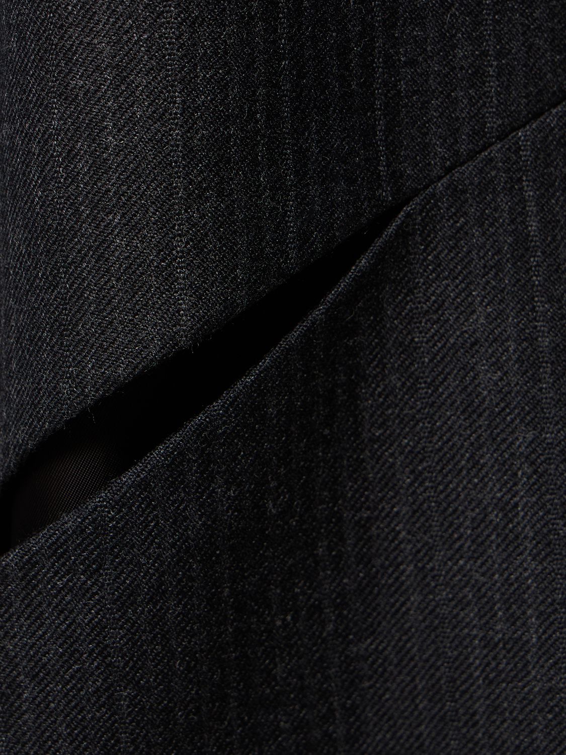 Shop Gauchère Cutout Wool Pinstripe Straight Pants In Grey