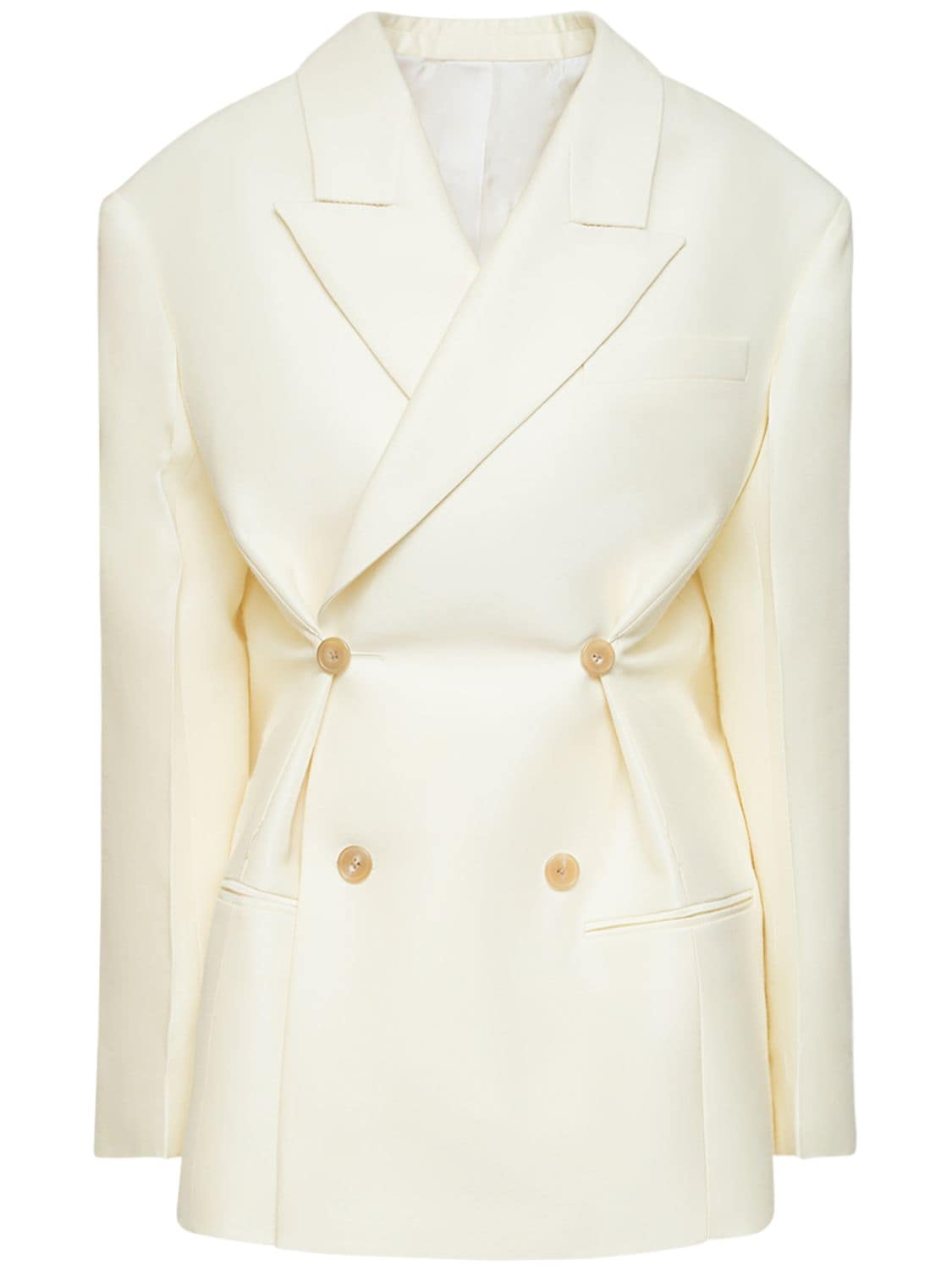 The Row Cosima Wool & Silk Twill Jacket In Ivory