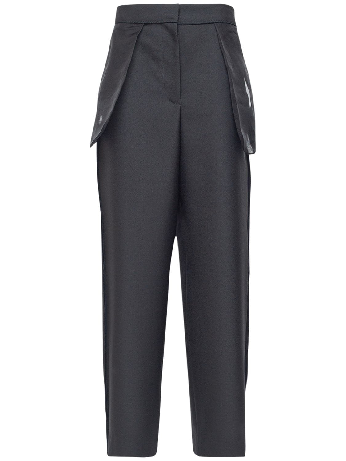 The Row Claudiu Wool Twill Wide Trousers In Black