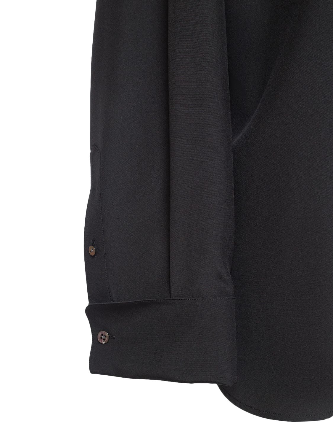The Row Sisella Wool-blend Button-front Shirt In Black