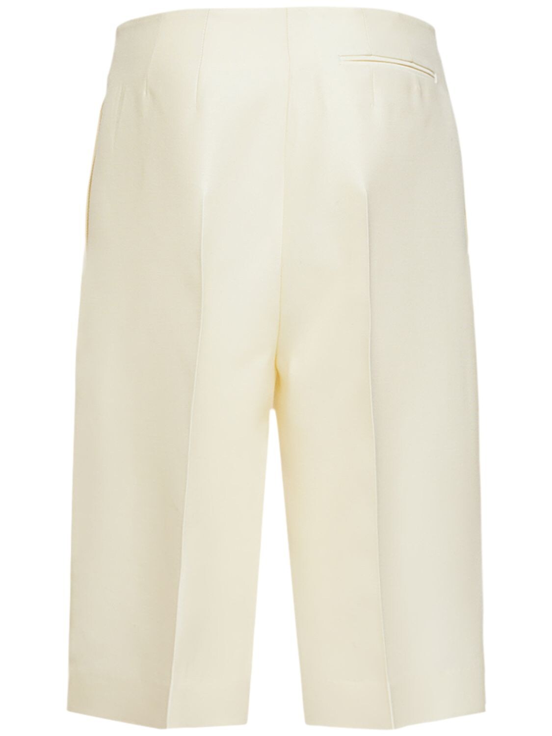 Shop The Row Flash Wool & Silk Twill Shorts In Ivory