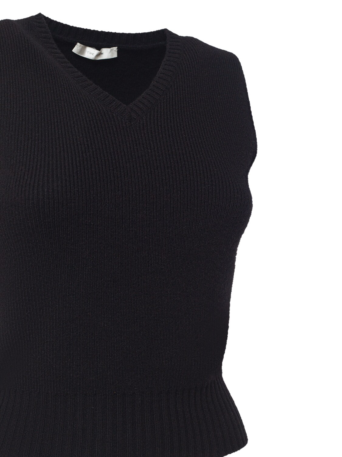 Shop The Row Comi Cashmere Blend Knit Vest In Black