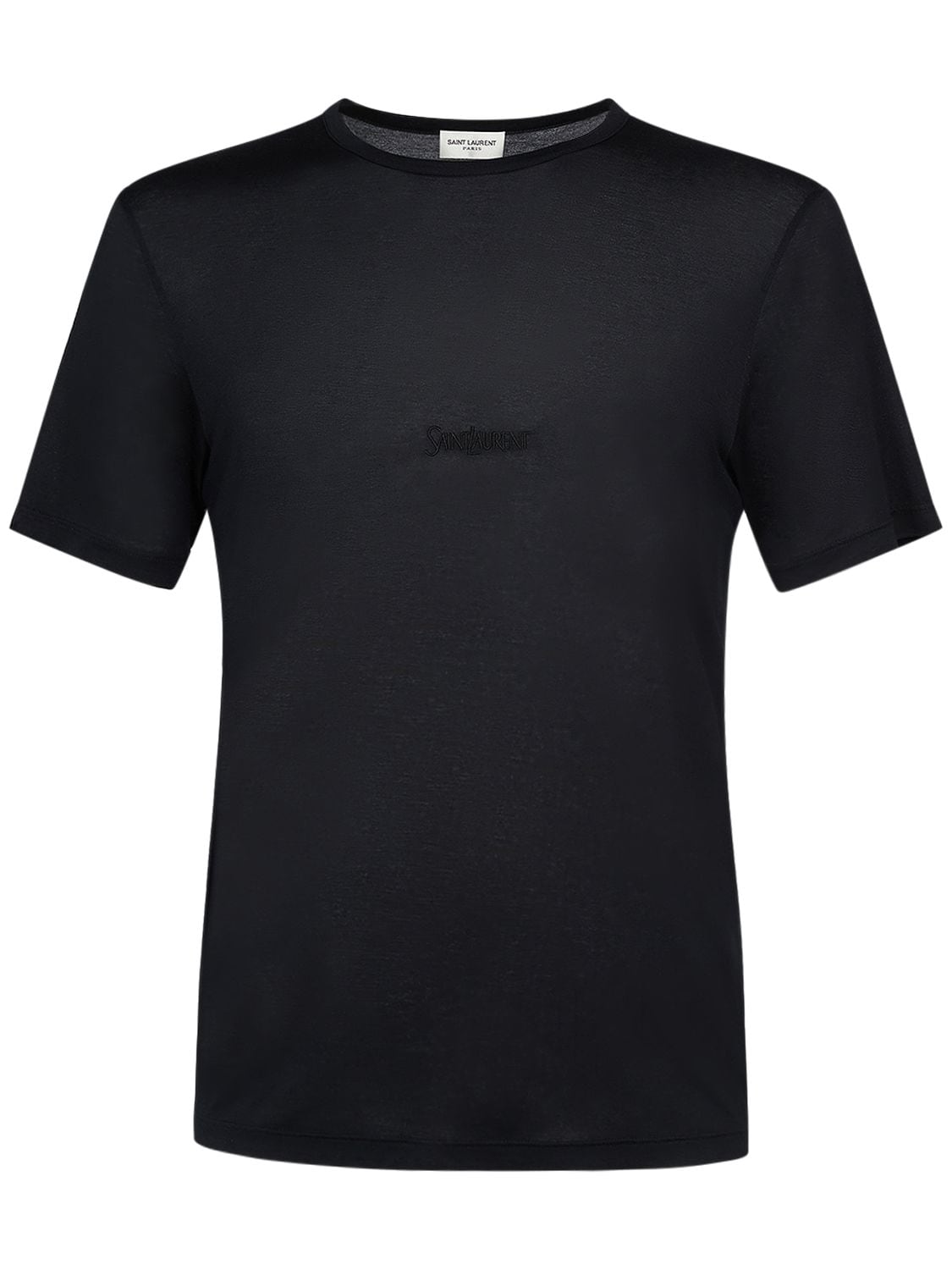 Saint Laurent Classic Old School Viscose T-shirt In Black