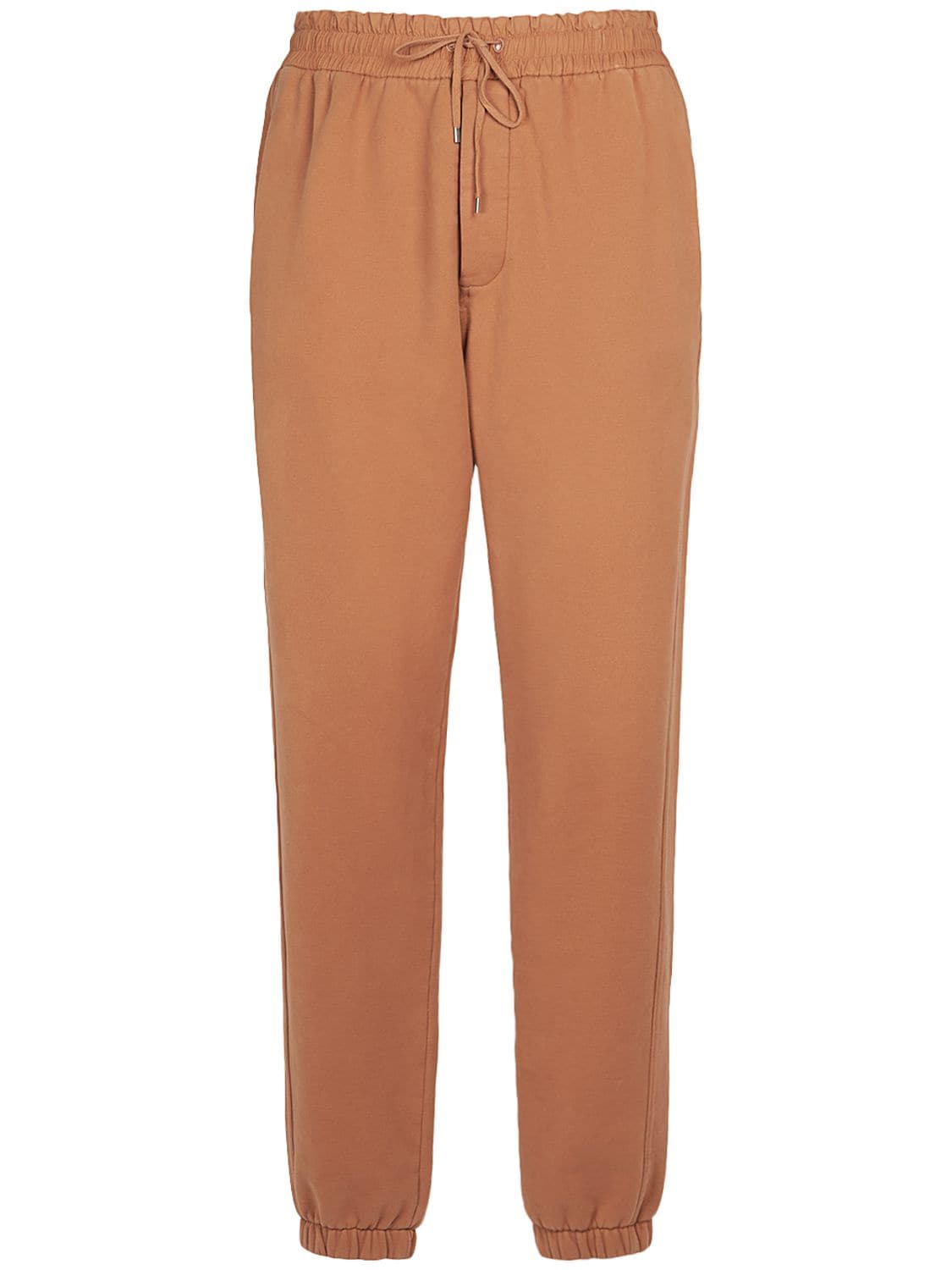 Shop Saint Laurent Cotton Jogging Sweatpants In Macchiato