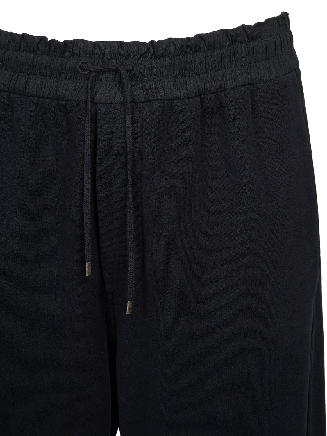 Shop Saint Laurent Straight Cotton Jogging Sweatpants In Black