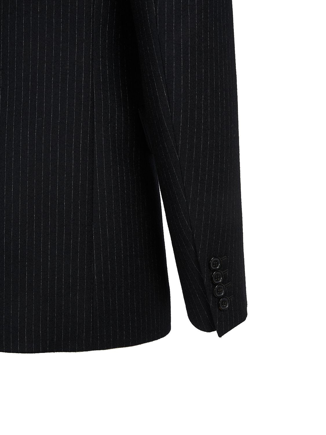 Shop Saint Laurent Double Breast Wool Blend Jacket In Black
