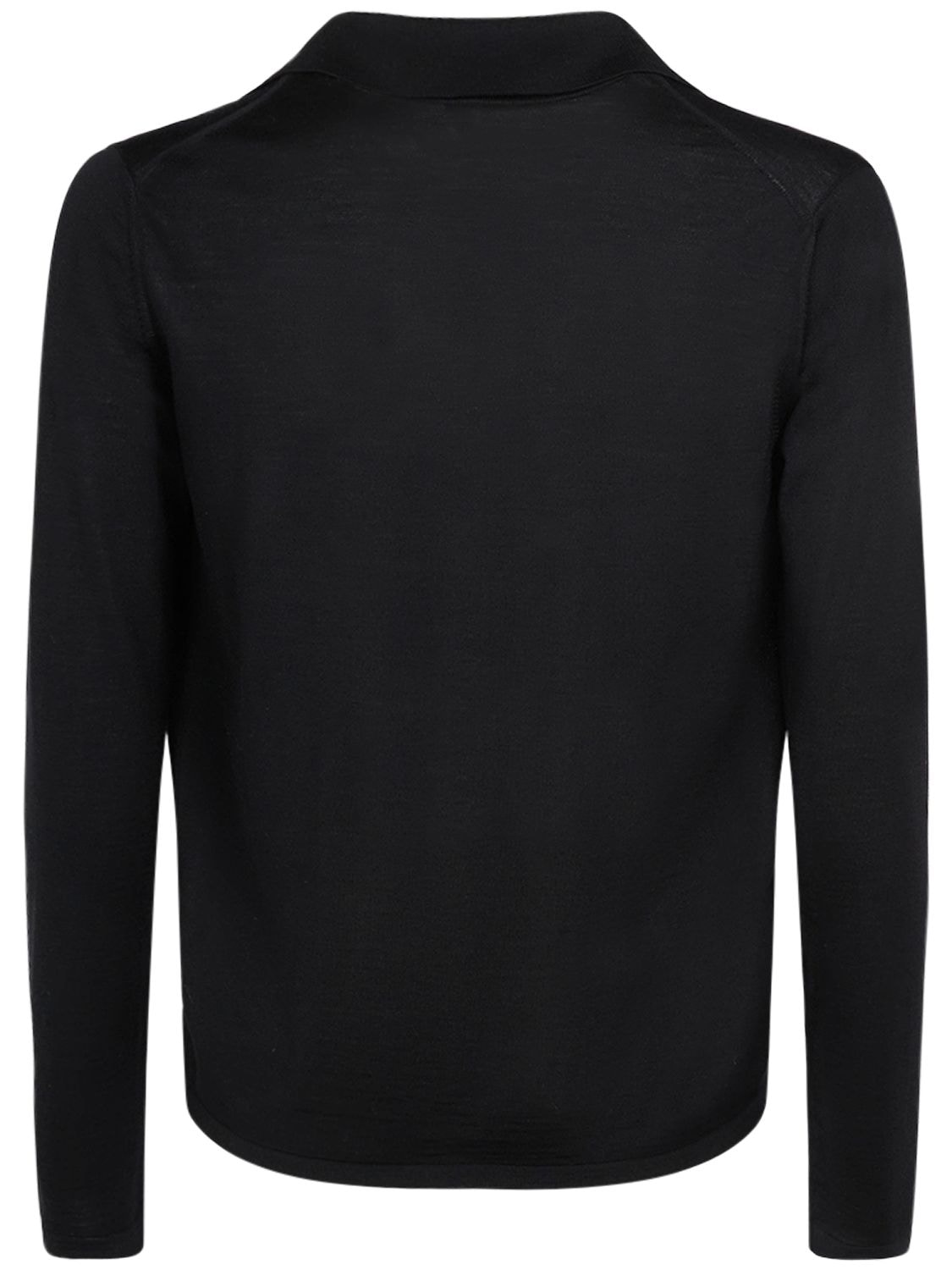Shop Saint Laurent Wool Polo Shirt In Black