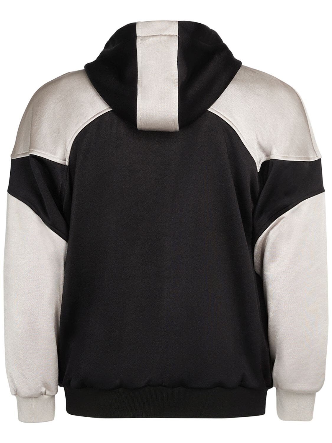 Shop Saint Laurent Cotton Blend Zip Hoodie In Black,white