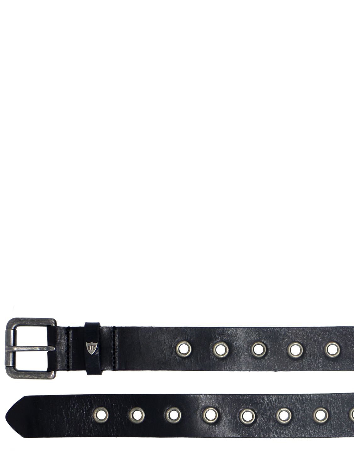 Shop Htc Los Angeles 3.5cm Leather Belt W/ Eyelets In Black