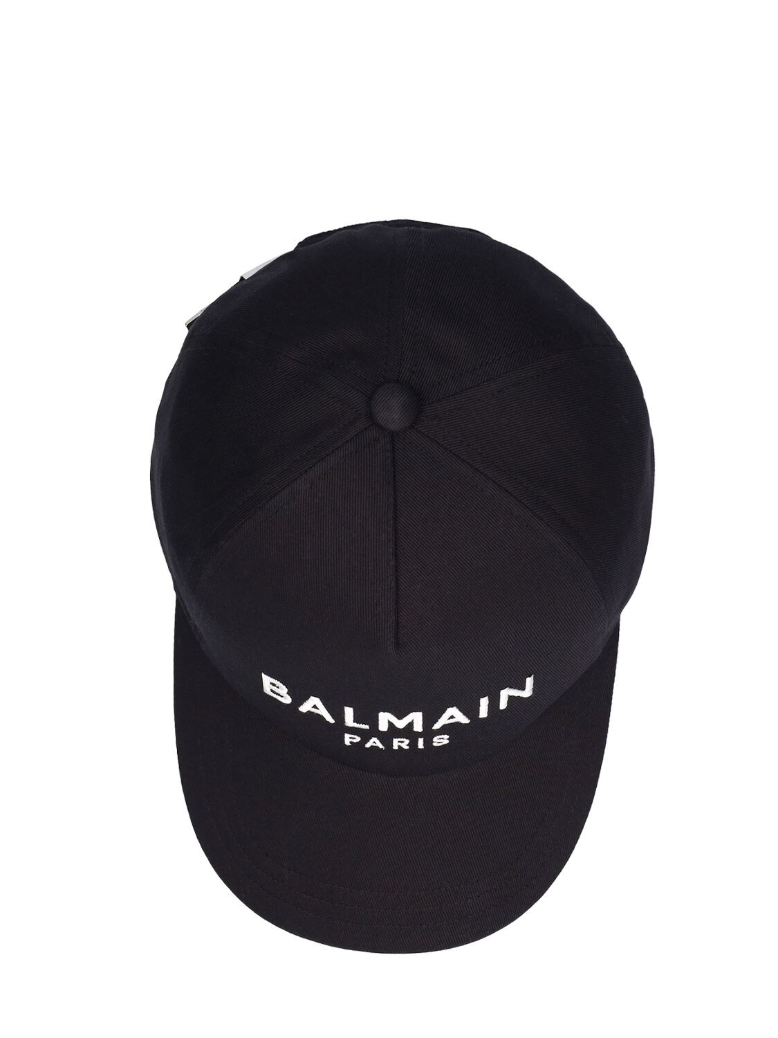 Shop Balmain Logo Cotton Baseball Cap In Black,white