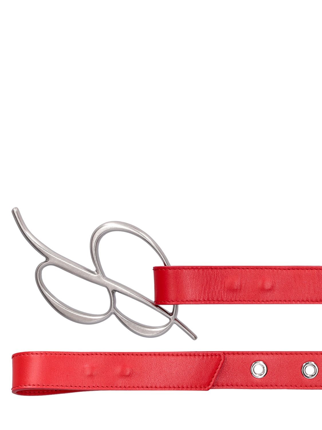 Shop Blumarine Logo Leather Belt In Red