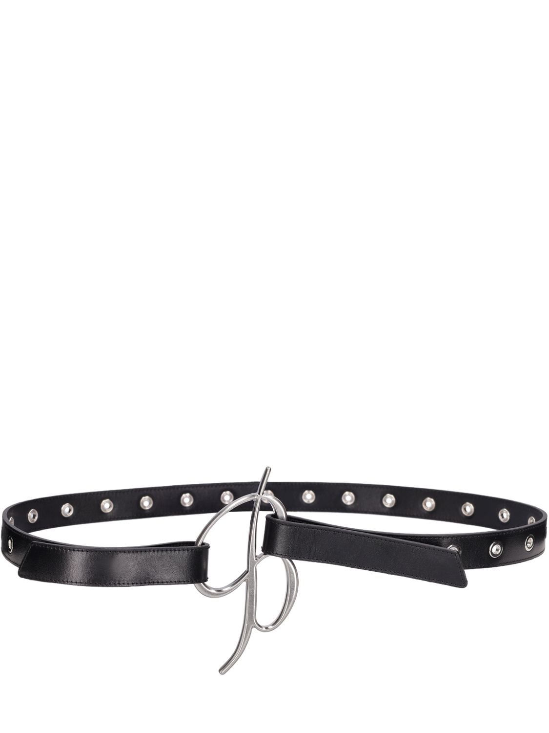 Blumarine Logo Leather Belt In Black