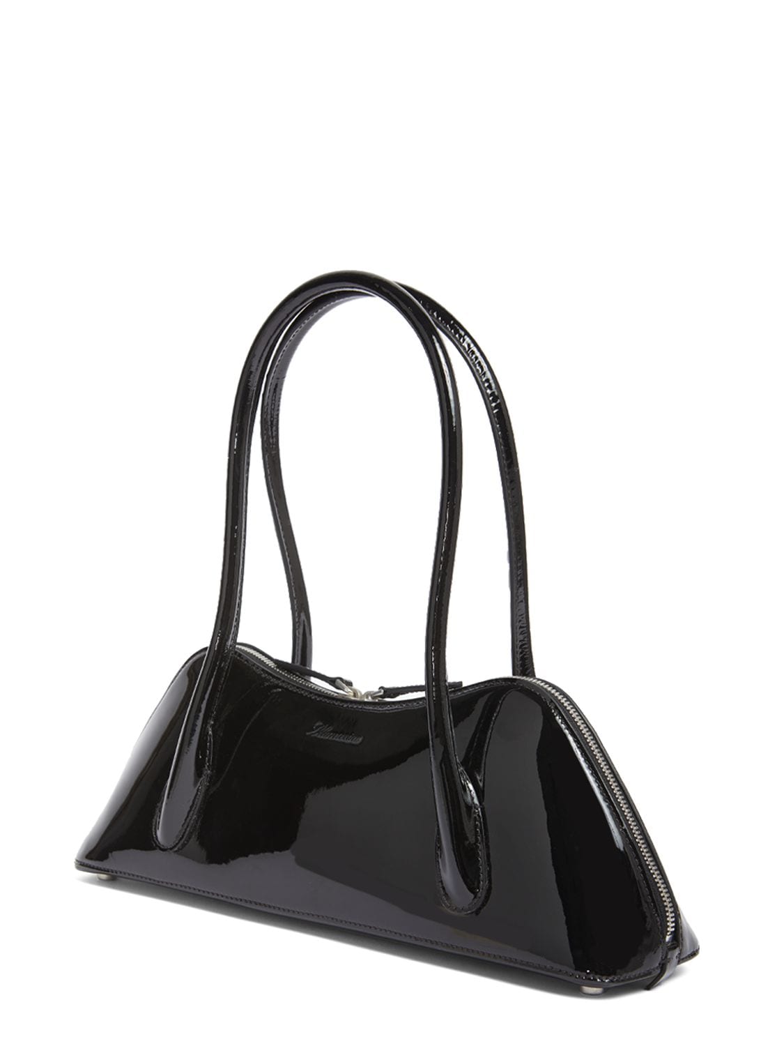 Shop Blumarine Regular Bugatti Leather Shoulder Bag In Black