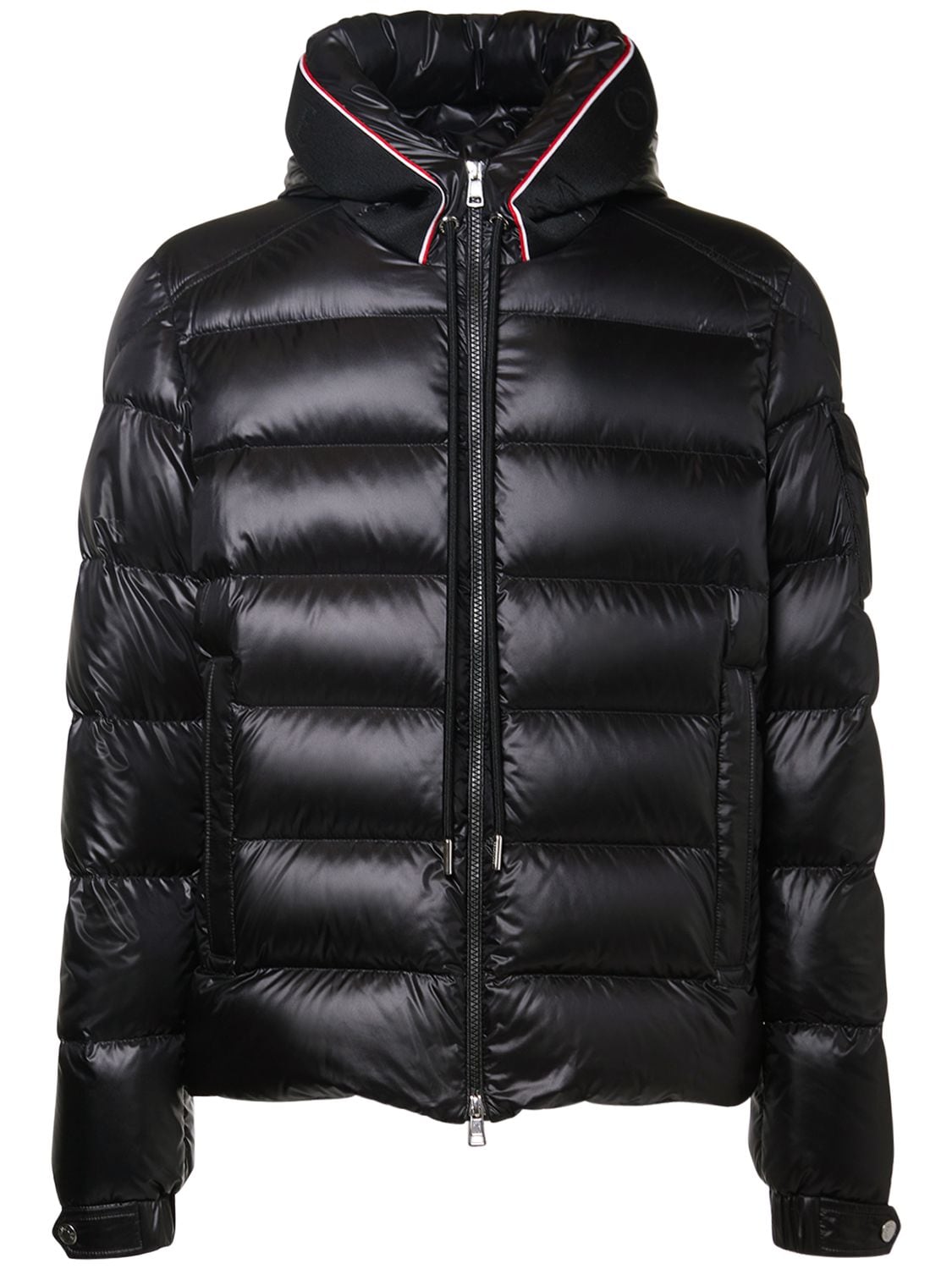 Shop Moncler Pavin Shiny Nylon Down Jacket In Black