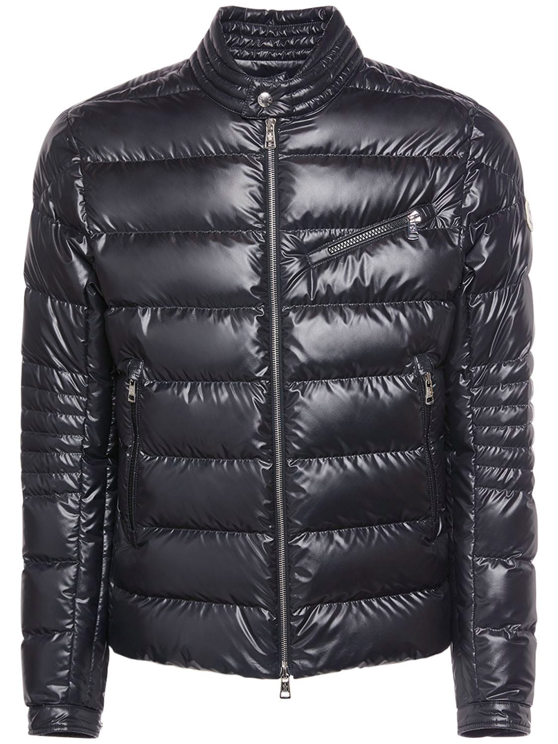Moncler Authie Shiny Down Jacket In Black
