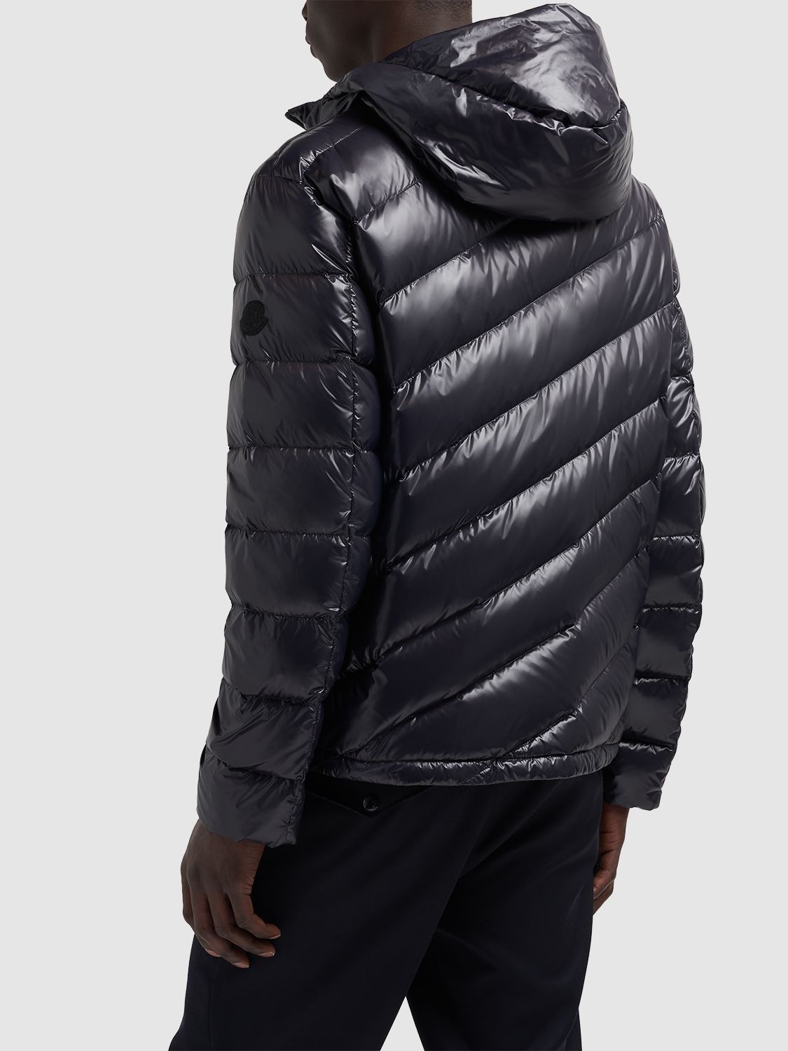 Shop Moncler Shama Nylon Laqué Down Jacket In Black