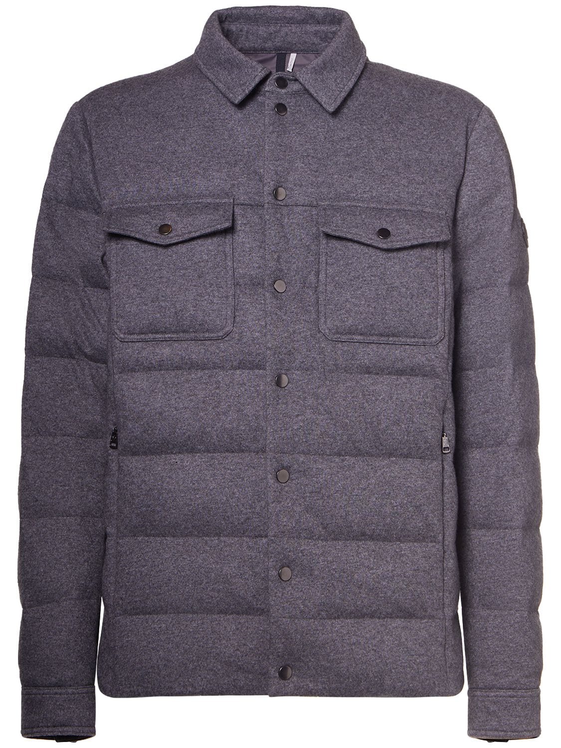 Shop Moncler Todorka Cashmere Blend Down Jacket In Grey