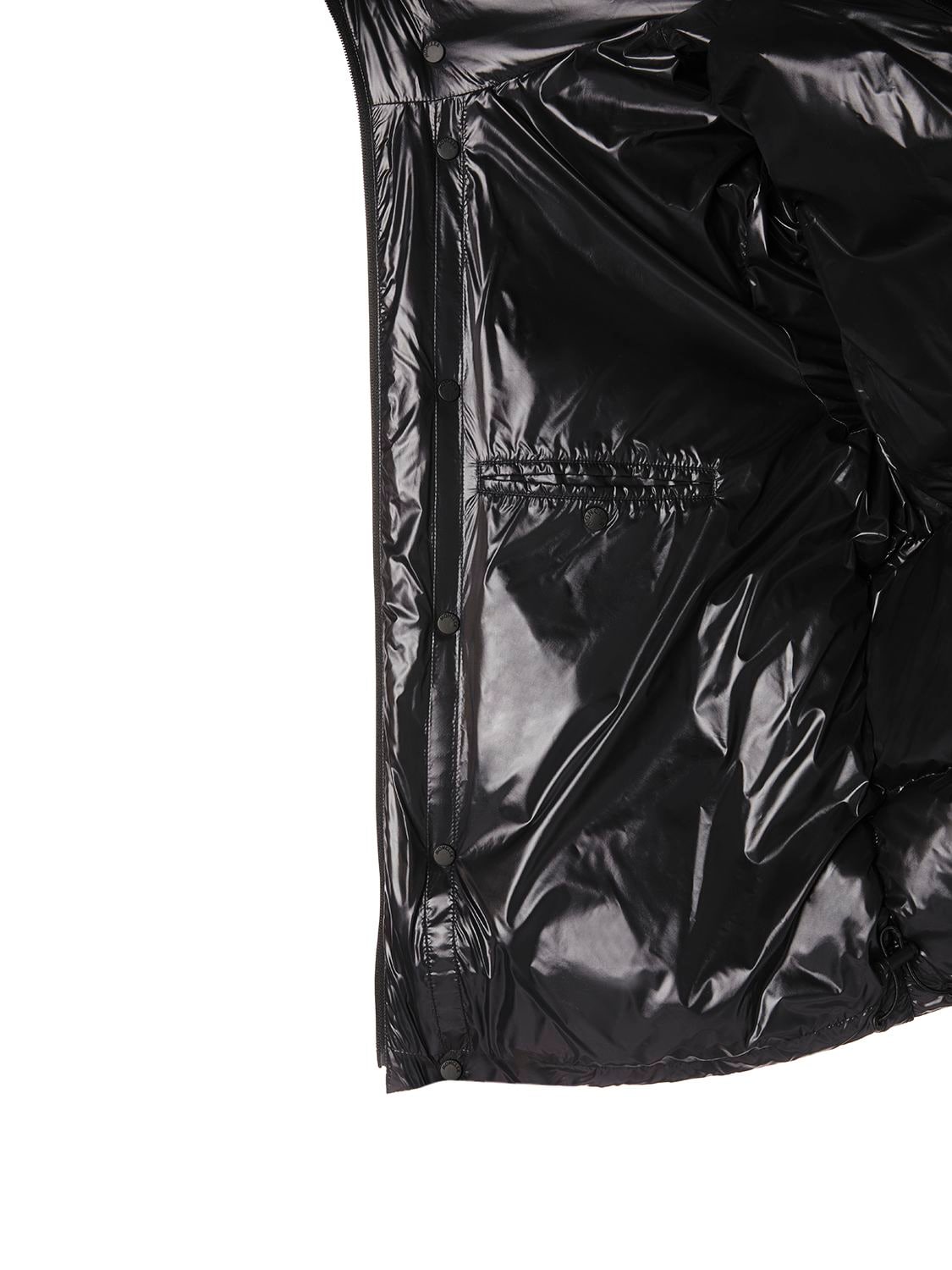 Shop Moncler Misam Nylon Laquè Down Jacket In Black