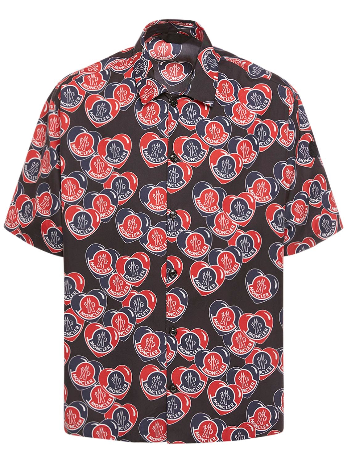 Image of Heart Printed Cotton Poplin Shirt