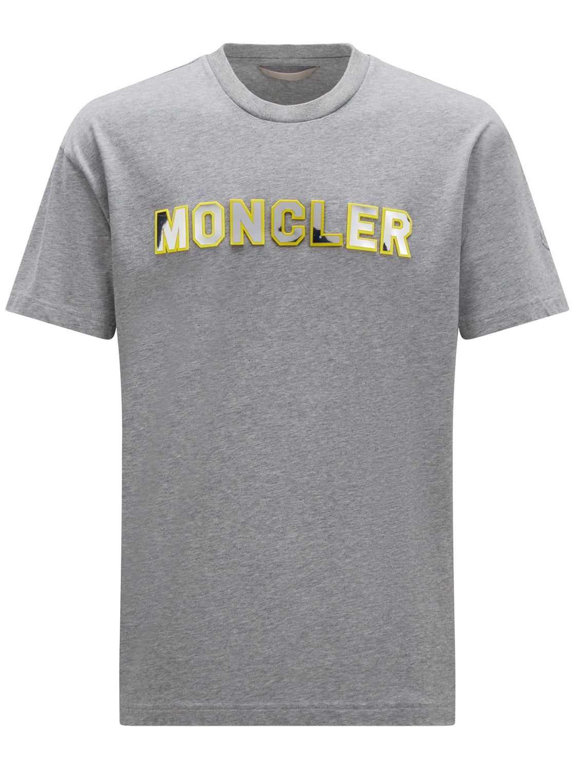 Moncler Logo Cotton Jersey T-shirt In Light Grey