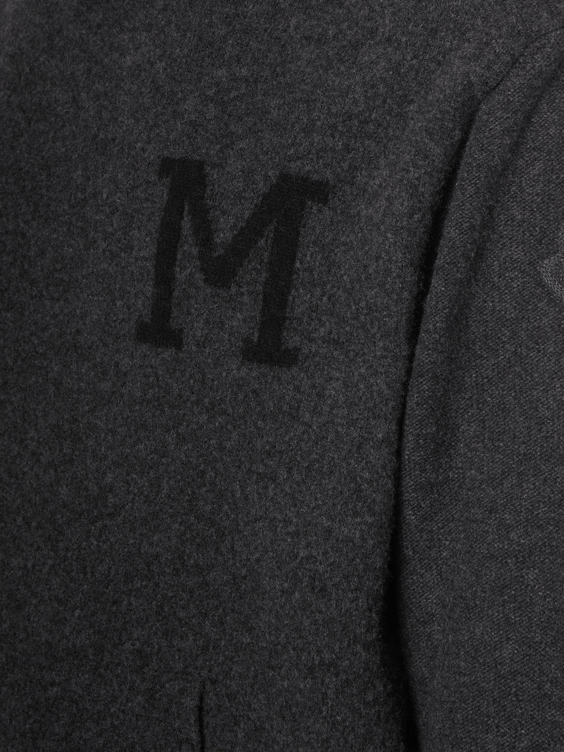 Shop Moncler Logo Wool & Cashmere Hoodie In Grey