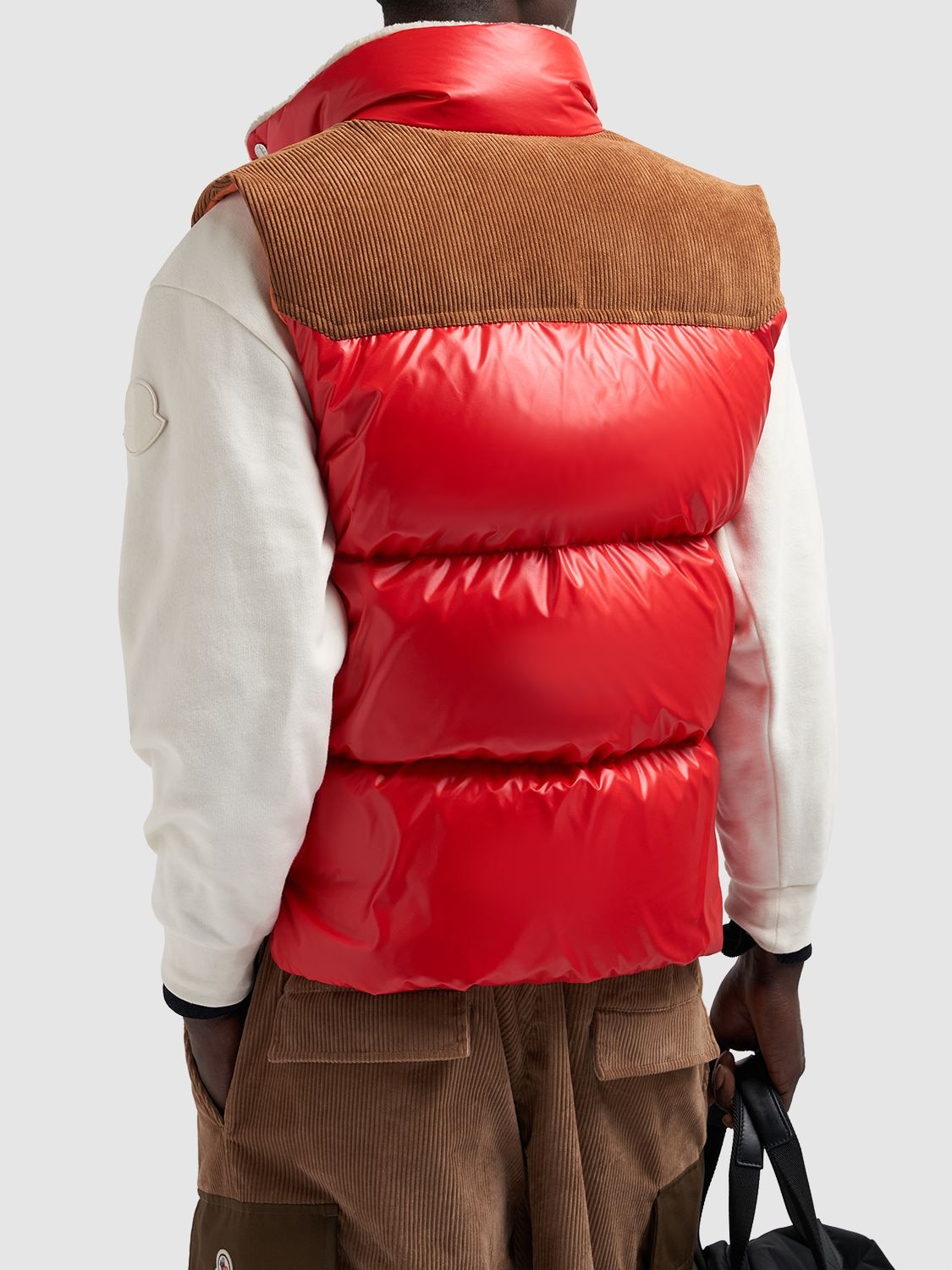 Shop Moncler Ardeche Recycled Shiny Tech Down Vest In Red