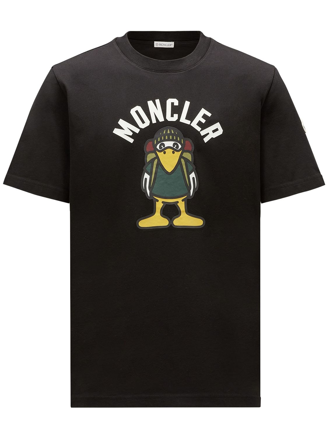 Moncler Logo Cotton Jersey T-shirt In Black
