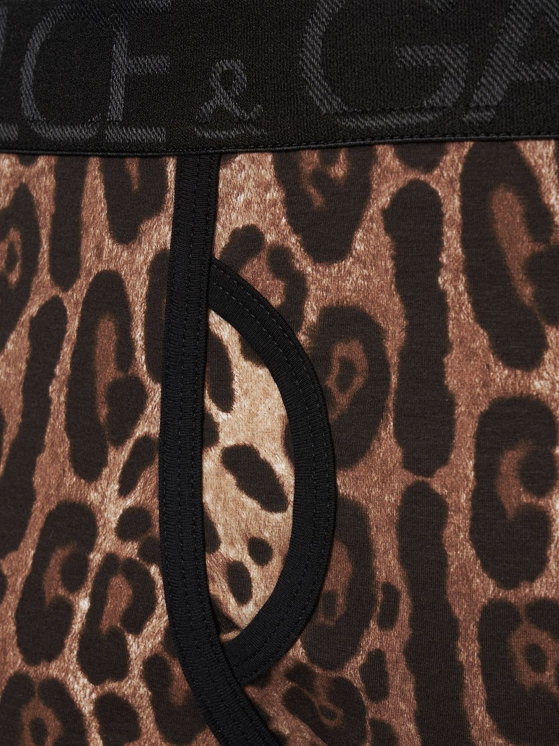 Shop Dolce & Gabbana Animalier Logo Cotton Boxer Briefs In Leopard
