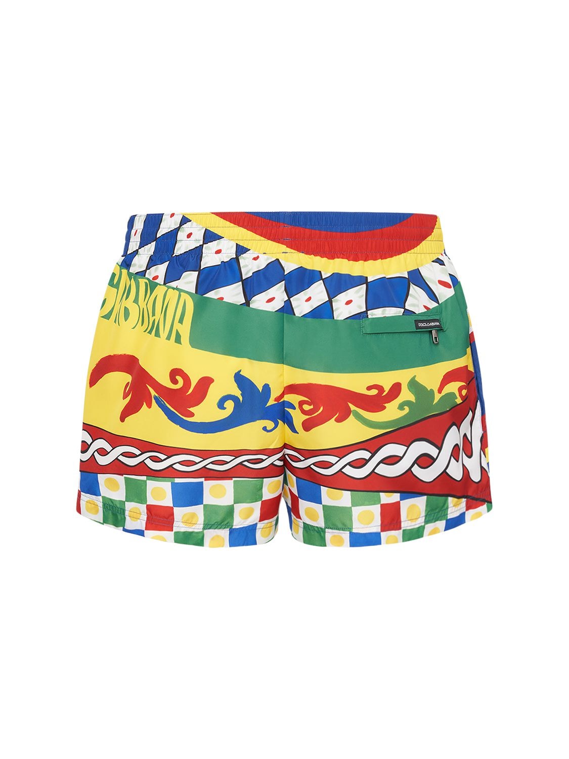 Shop Dolce & Gabbana Printed Nylon Swim Shorts In Multicolor