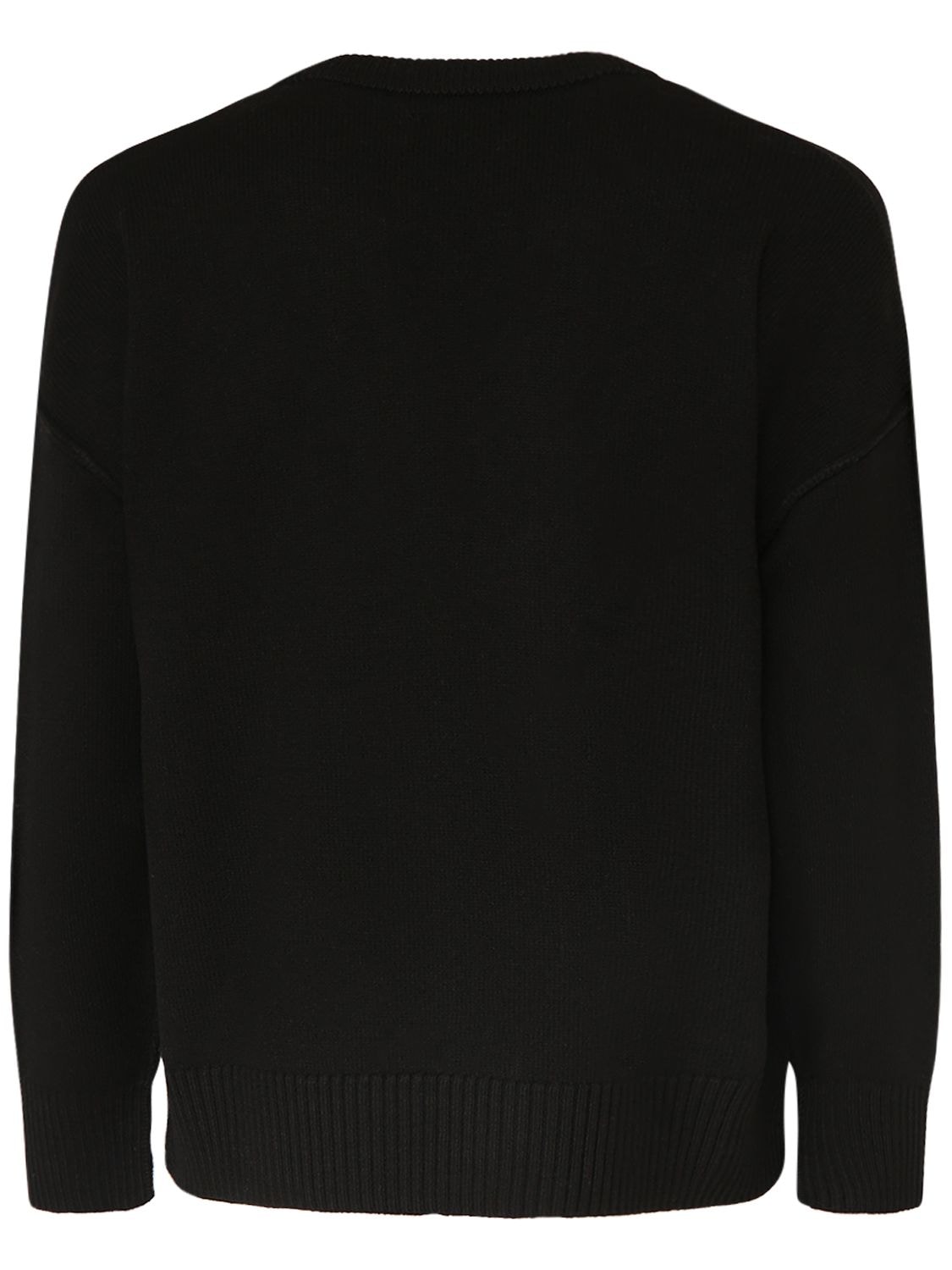 Shop Ami Alexandre Mattiussi Logo Wool Knit Cardigan In Black